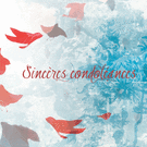 Sinc&egrave;res condol&eacute;ances avec oiseaux en vol